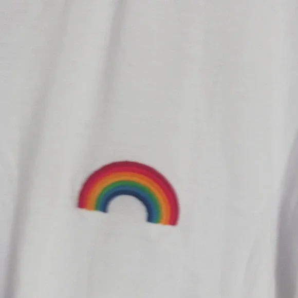 Aviator Nation White Rainbow Logo Tee Size XL Made in USA Casual Graphic Shirt - Picture 4 of 5